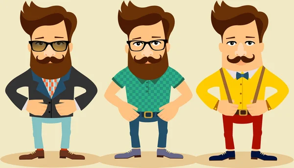 Casual men cartoon characters. — Stock Vector