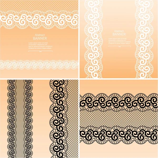 Decorative frame template with lace ribbon — Stock Vector