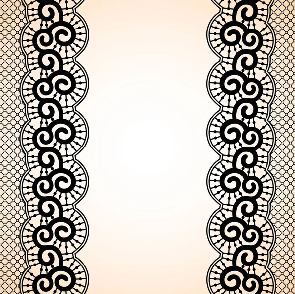 Modèle de cadre décoratif avec ruban de dentelle — Image vectorielle