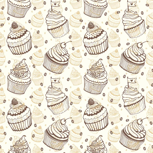 Cuisson Cupcake sans couture — Image vectorielle