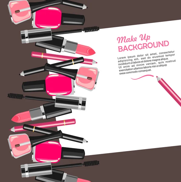 Belleza maquillaje moda fondo — Vector de stock