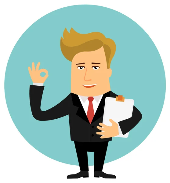 Business man cartoon character — Stock Vector