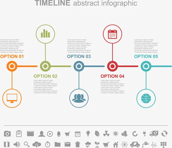 Časová osa abstraktní infografika — Stockový vektor