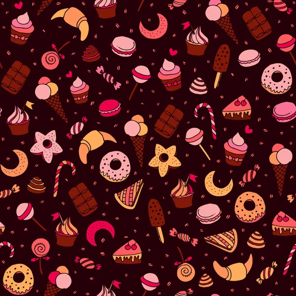 Dulces y postres para hornear patten — Vector de stock