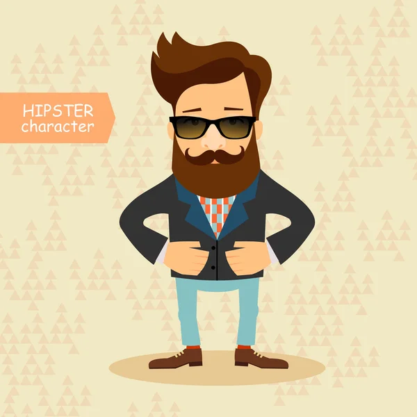 Personagem de desenho animado Hipster . — Vetor de Stock