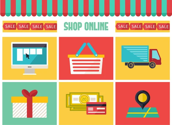 Online alışveriş işlem kavramı — Stok Vektör