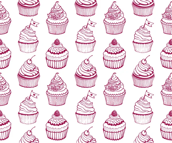 Cupcake baking seamless — Stock Vector