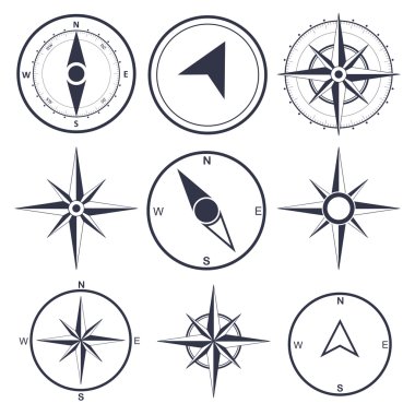 Wind rose compass clipart