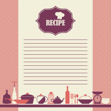 Vintage tarzı yemek kitabı sayfa