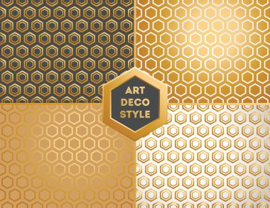 Art Deco seamless pattern set. clipart