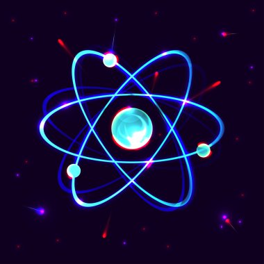 parlak renkli atom modeli.
