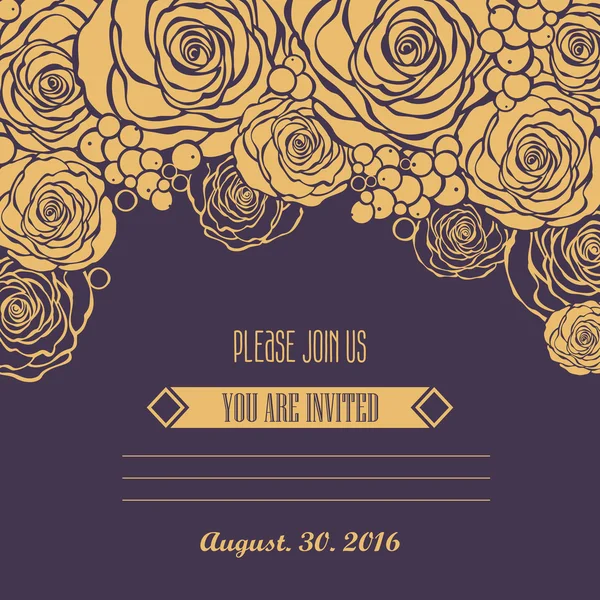 Carte d'invitation avec fond rose — Image vectorielle
