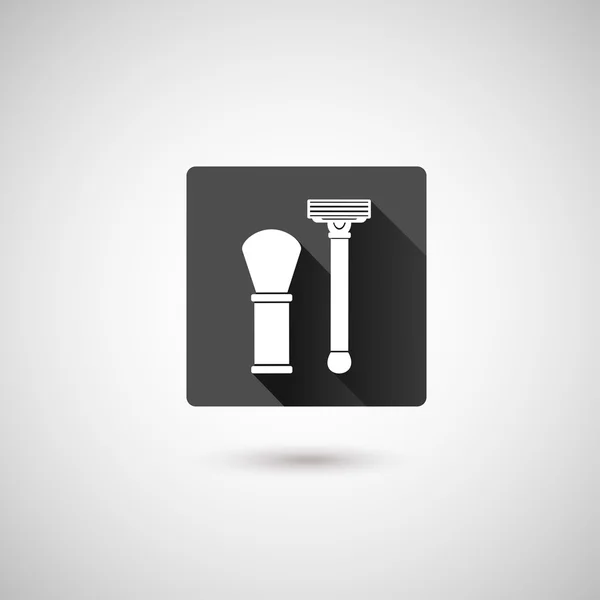 Barbearia ferramentas de barbear símbolos — Vetor de Stock