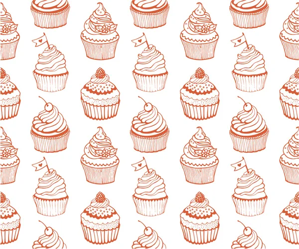 Cupcake baking seamless — Stock Vector