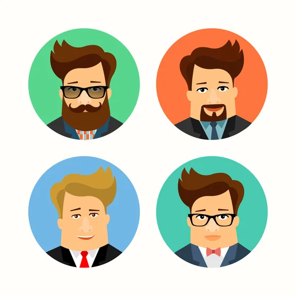 Business en casual man stripfiguren. — Stockvector