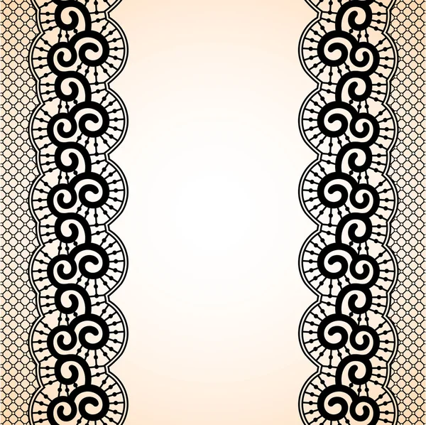Modèle de cadre décoratif avec ruban de dentelle — Image vectorielle