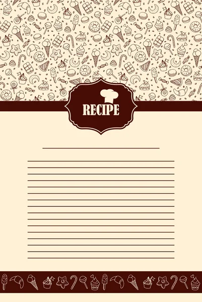 Recept boekenpagina — Stockvector