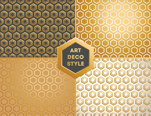 Art Deco seamless pattern set. — Stock Vector