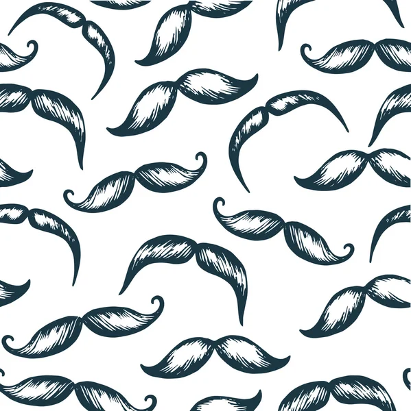 Mustache seamless pattern — Stock Vector