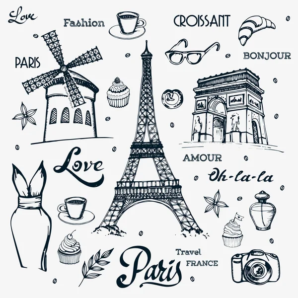 Paris - a city of love and romanticism — Stock Vector