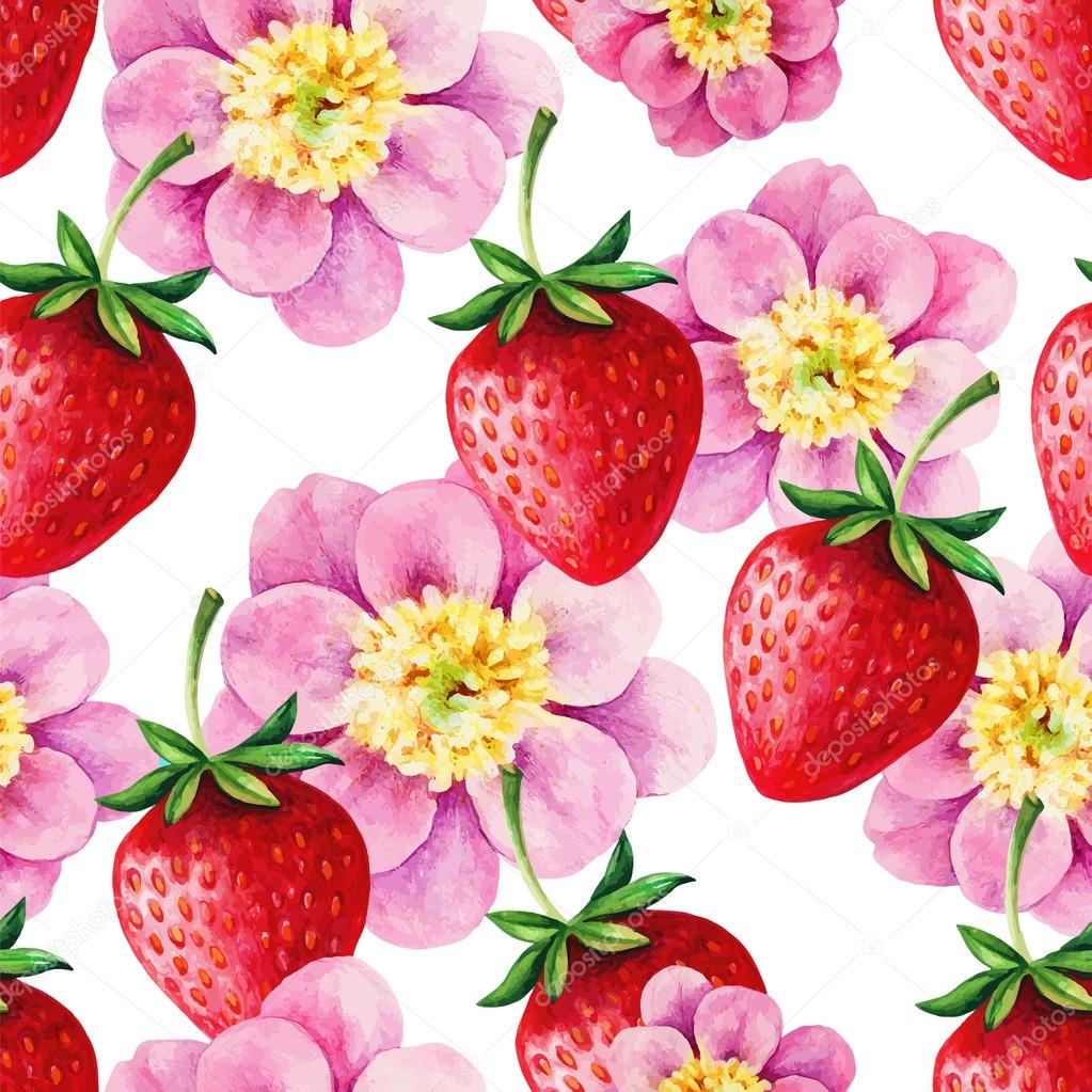 Strawberry and peony pattern