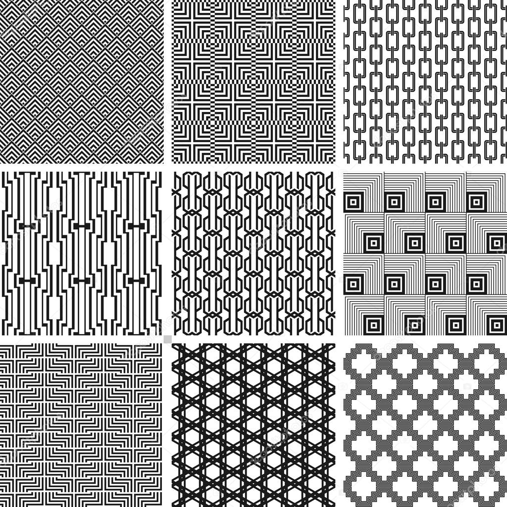 Monochrome geometric  patterns