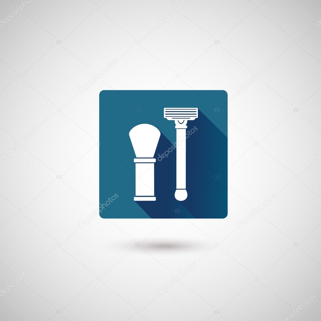 Barber shop shaving tools symbols