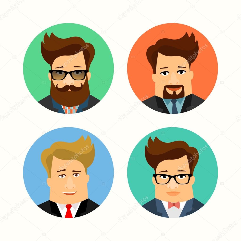 Business and casual man cartoon characters.