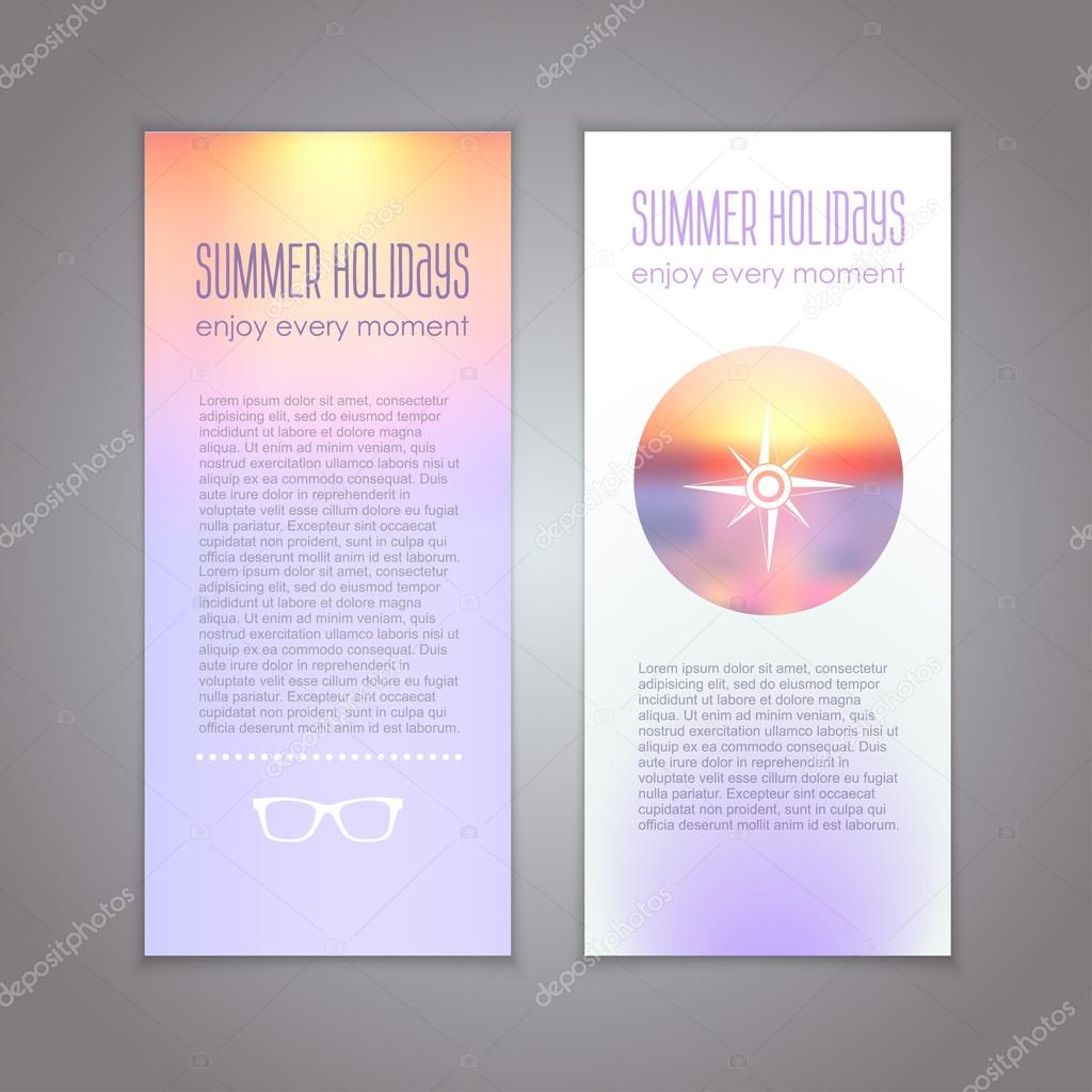 Banners set with sunset concept