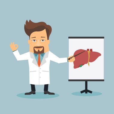 Doktor insan karaciğer şekli işaret