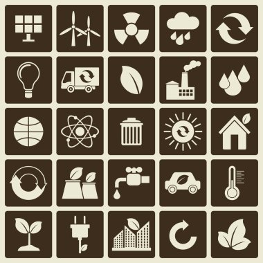 Ekoloji, çevre Icons set