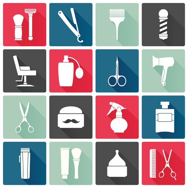Barber Shop icons set