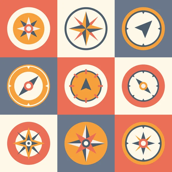Windrose Kompass-Symbole — Stockvektor