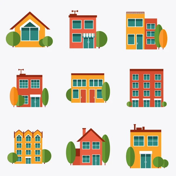 Maisons de ville résidentielles — Image vectorielle