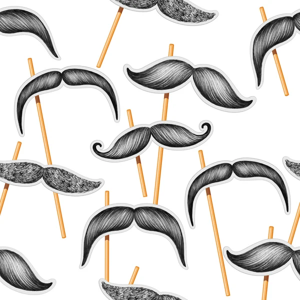 Mustache patrón sin costura — Archivo Imágenes Vectoriales