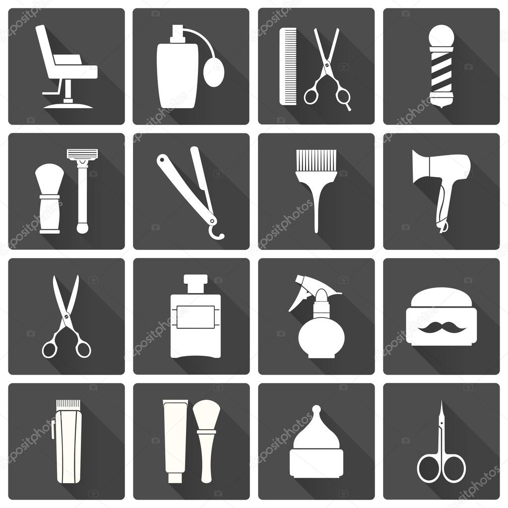 Barber Shop icons set