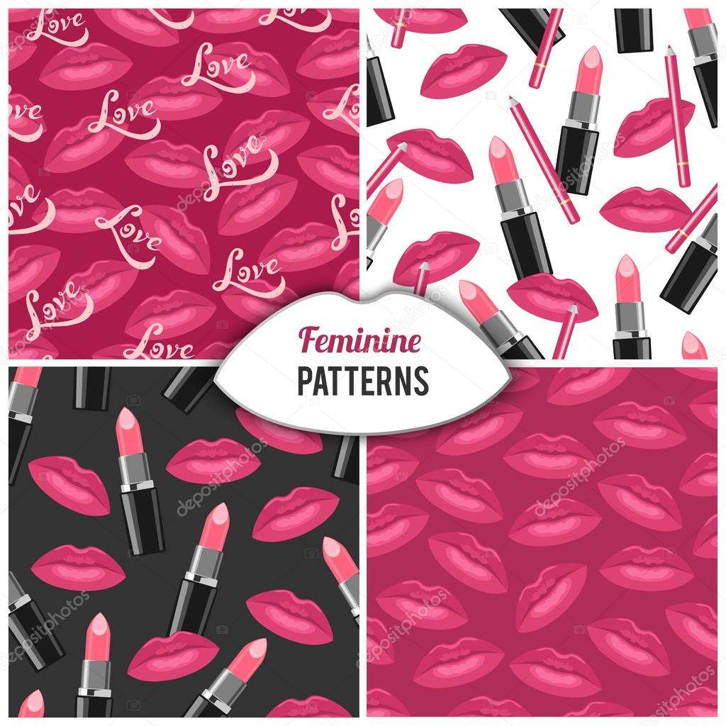 Lips kisses patterns