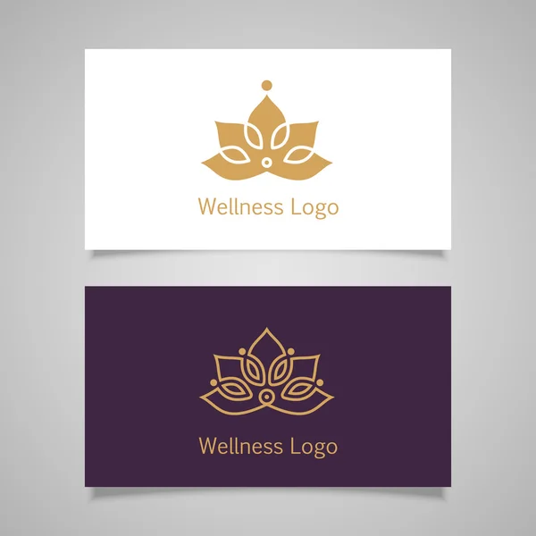 Lotus symbol business card — Stock Vector