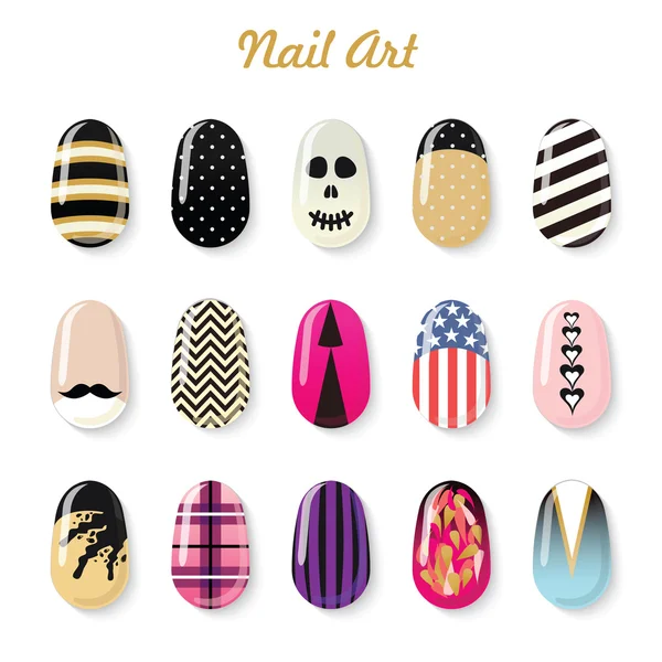Nails art templates — Stock Vector