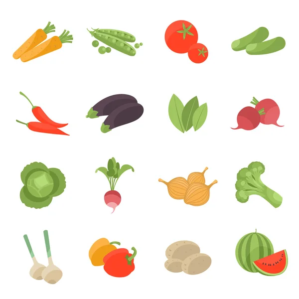 Комплект с различными овощами — стоковый вектор