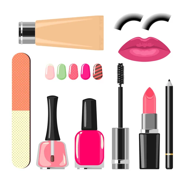 Maquillage cosmétiques de mode — Image vectorielle