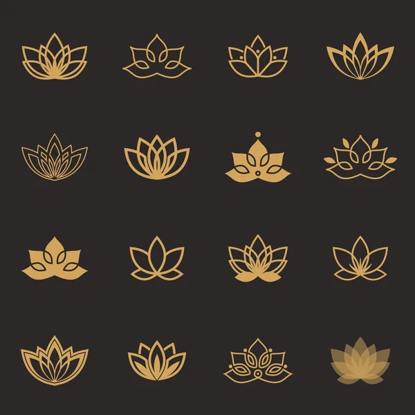 Lotus symbool pictogrammen — Stockvector