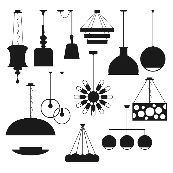 Ensemble de lampes intérieures — Image vectorielle