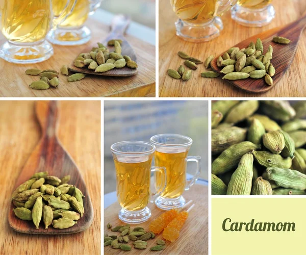 Green cardamom collage — Stock Photo, Image