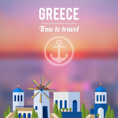 Yunanistan seyahat afiş