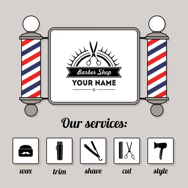 Cartão da barbearia —  Vetores de Stock