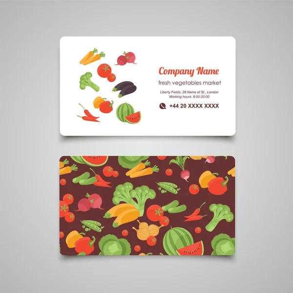 野菜カード テンプレート — ストックベクタ