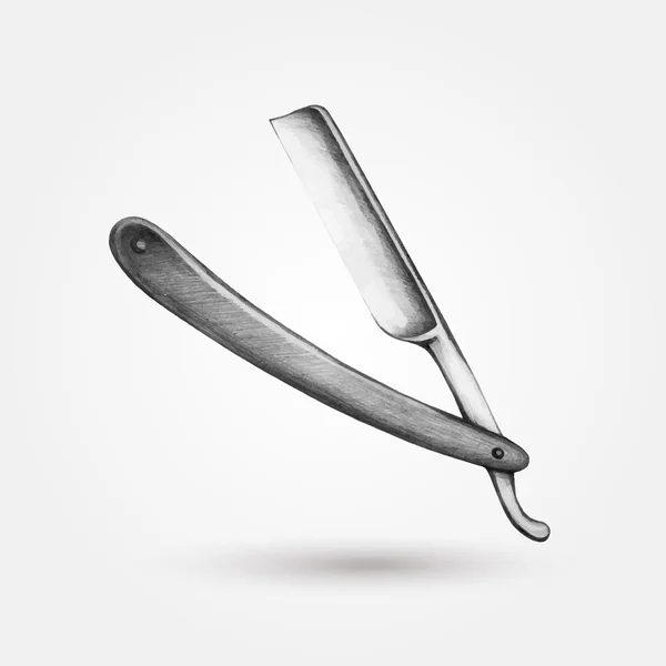 Handdrawnbarbershop Rasiermesser — Stockvektor