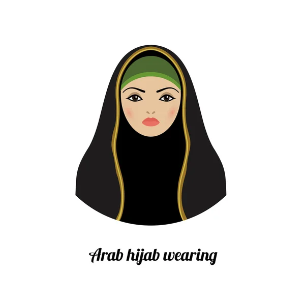 Muslimsk flicka avatar. — Stock vektor