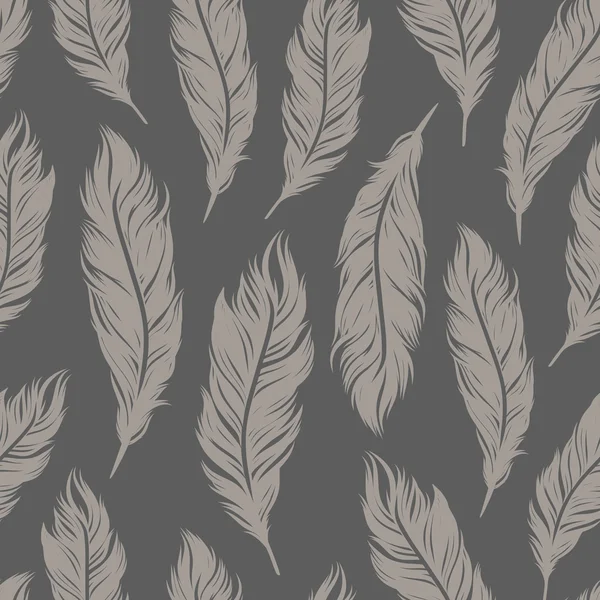 Art Deco seamless pattern with feathers — Stock Vector